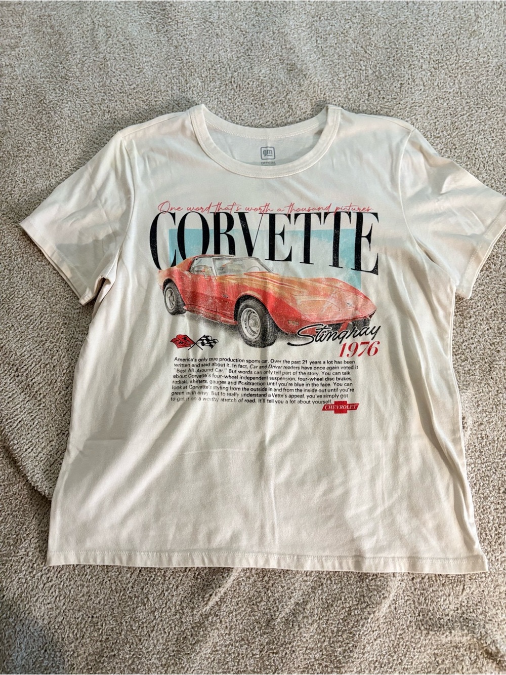 Corvette Graphic Tee - Cream Short Sleeve
